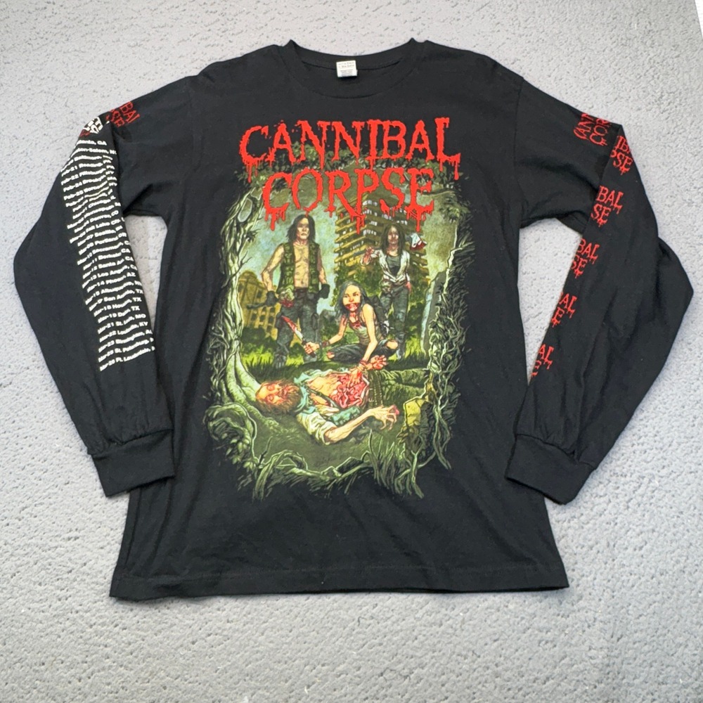 Cannibal Corpse Shirt Mens Medium Black Long Sleeve Graphic Music Tour Band Tee